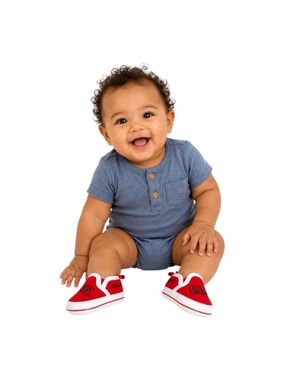 UNLV Rebels Crib Shoes Infant Size 1 Red White Soft Sole Booties